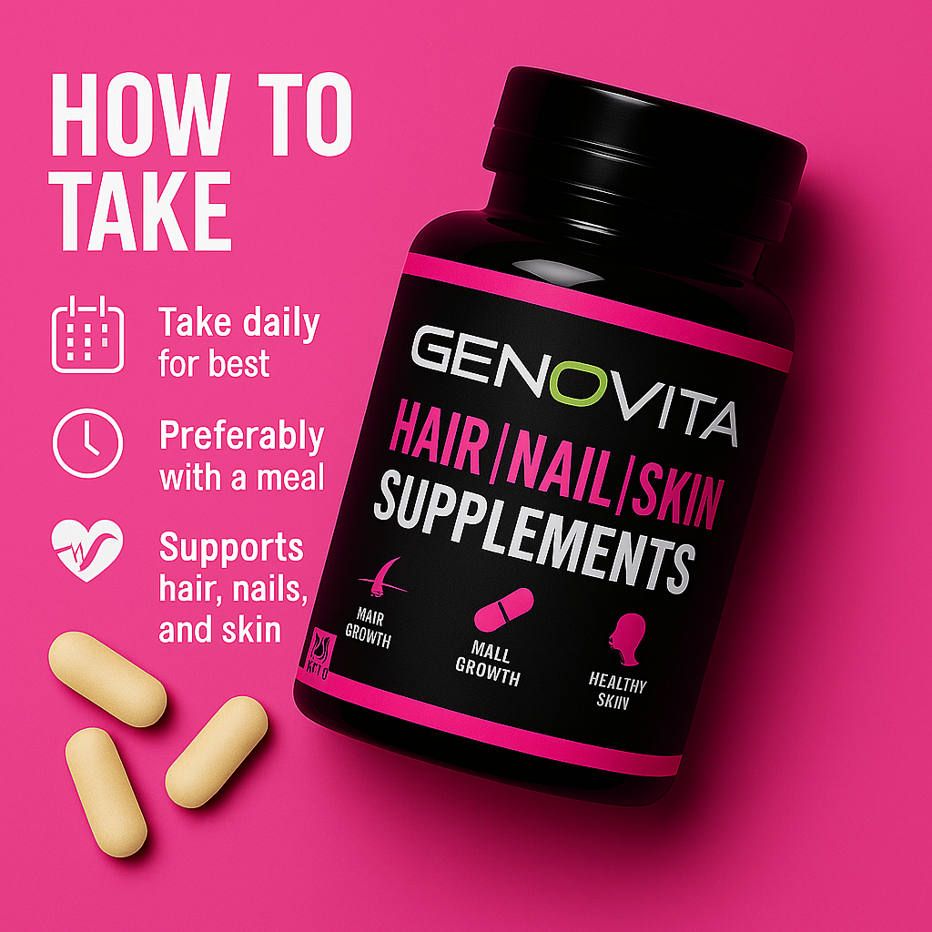 GENOVITA Hair, Nail & Skin Supplements - 30 Tablets